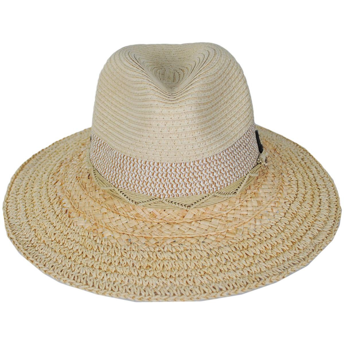 Scala | Alcantara Mixed Straw Fedora Hat | 101372 | front | NATURAL
