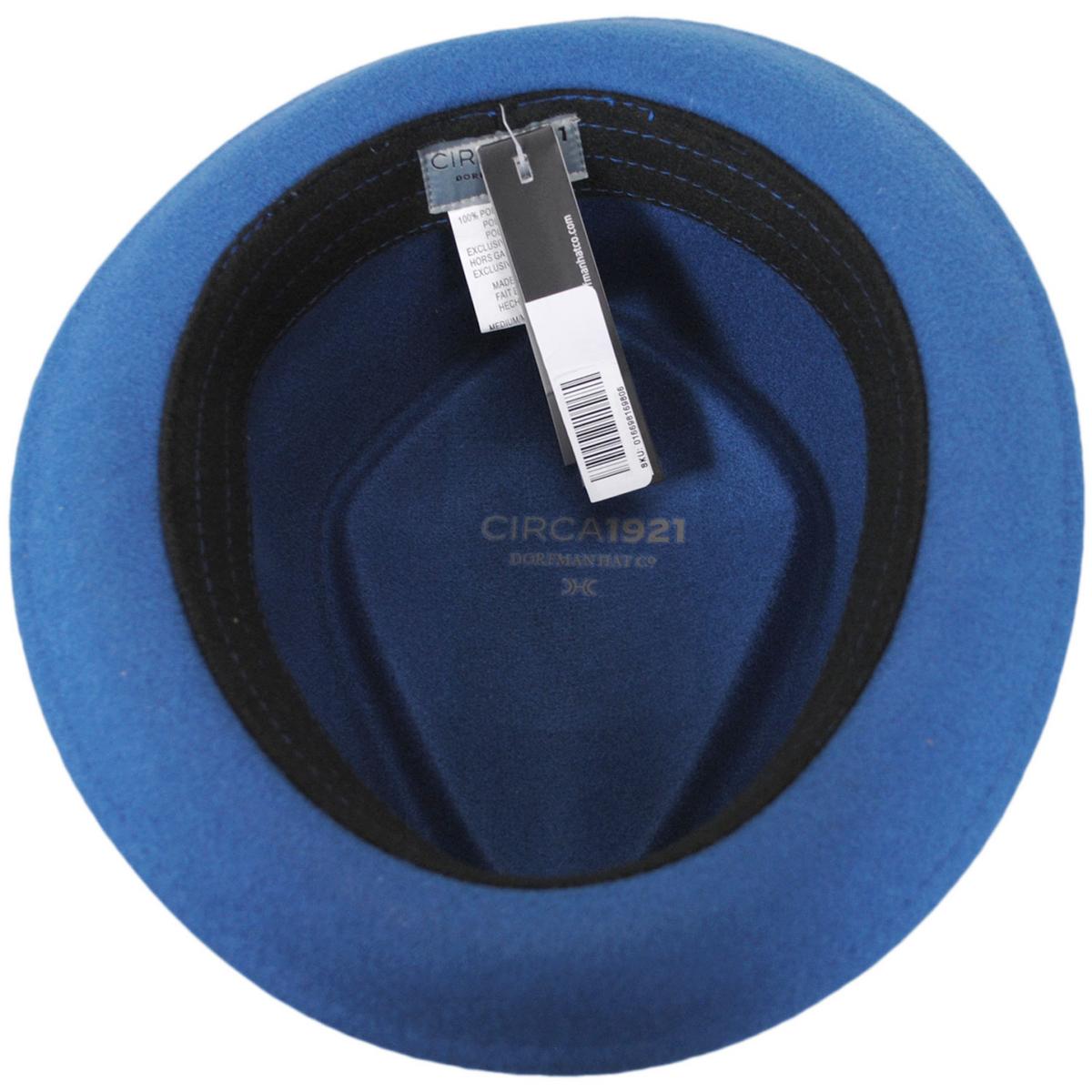 Dorfman Pacific | Clubber ProvatoKnit Diamond Crown Fedora Hat | 130427 | under | ATLANTIC BLUE