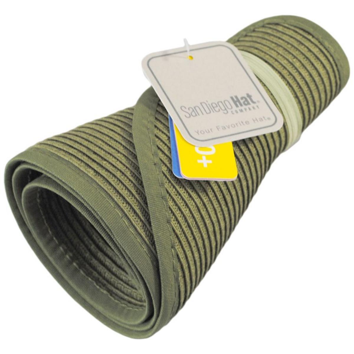 San Diego Hat Company | Roll Up Toyo Straw Visor | 197300 | under | SAGE GREEN