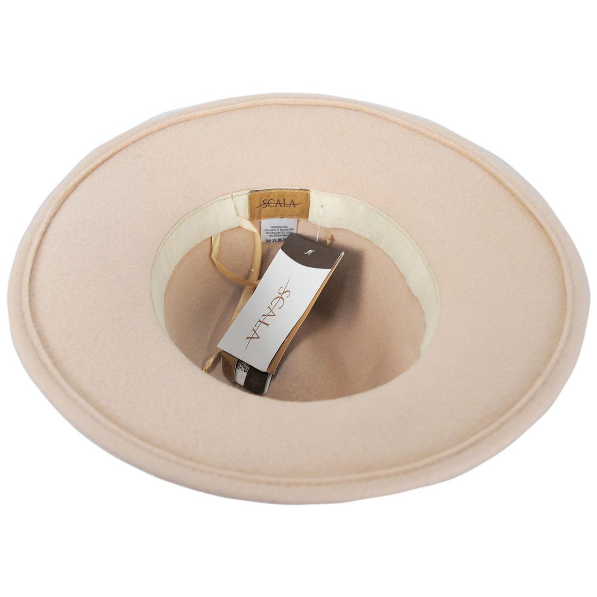 Scala | Brigitta Wool Felt Safari Fedora Hat | 123509 | under | MINK