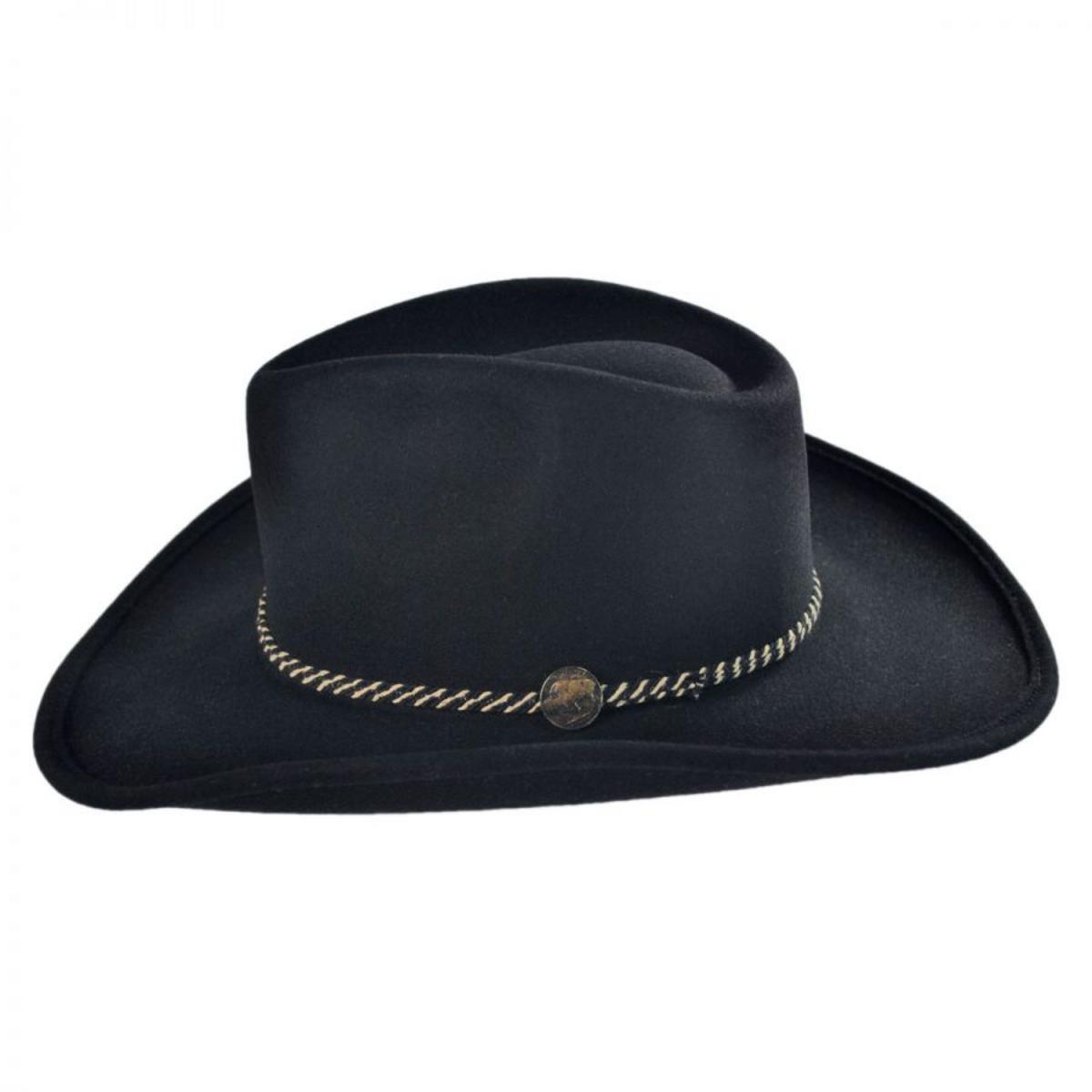 Stetson | Rawhide Buffalo Fur Felt Western Hat | 130626 | profile | BLACK