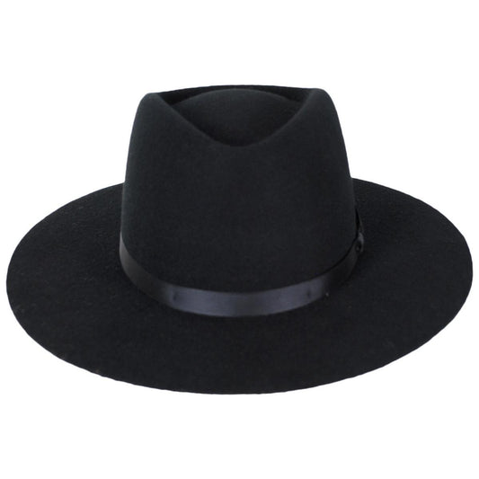 Bigalli | Giza Wool Felt Rancher Fedora Hat | 131436 | front | BLACK
