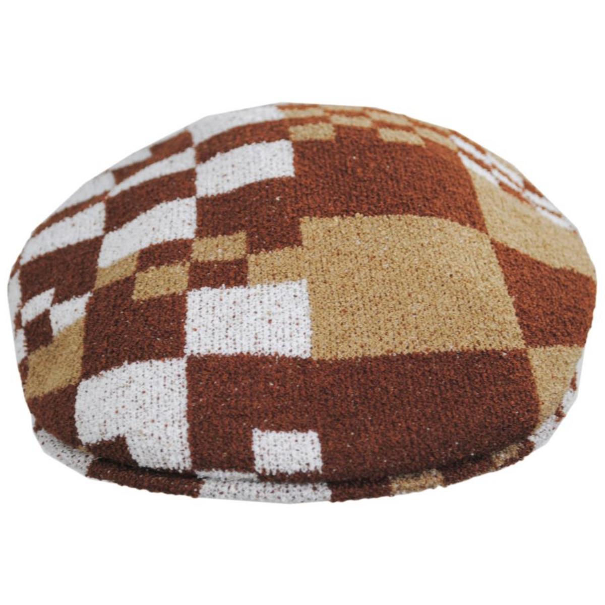 Kangol | Bermuda Pop Gingham 504 Ivy Cap | 161008 | front | MAHOGANY/OAT