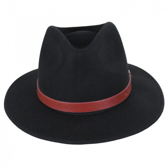BRIXTON HATS | Messer Wool Felt Fedora Hat | 123909 | front | BLACK