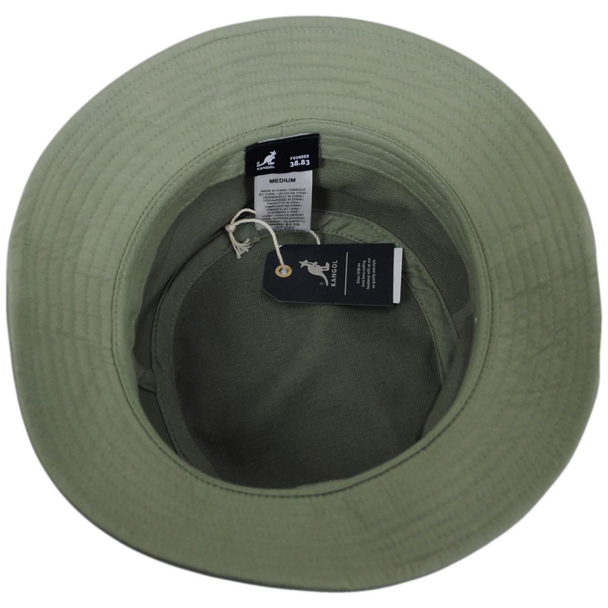 Kangol | Stripe Lahinch Cotton Bucket Hat | 185718 | under | OIL GREEN