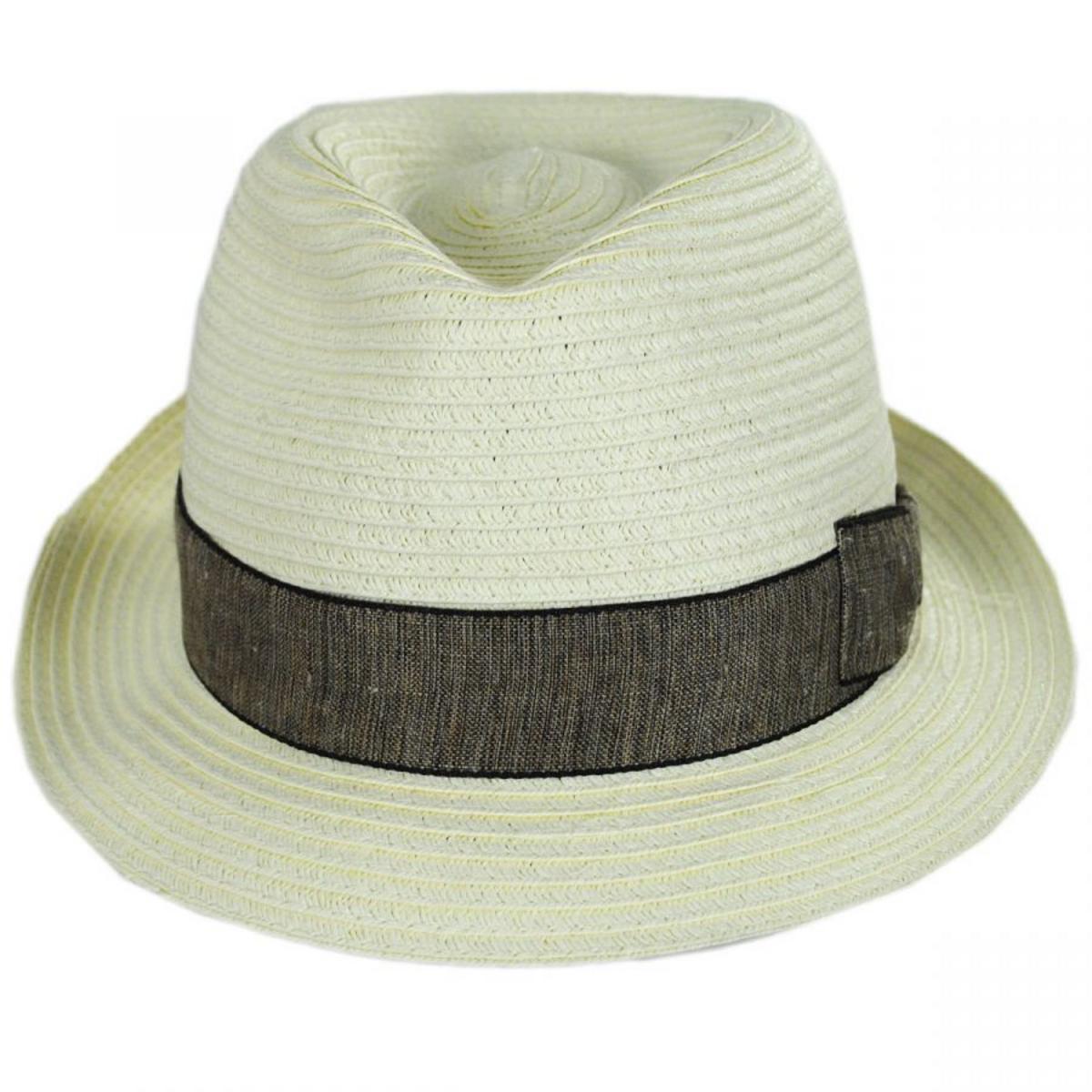 Stefeno Hats | Luigi Toyo Straw Fedora Hat | 129702 | front | TAN