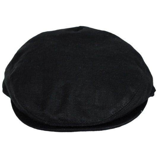 Jaxon Hats | Baby Linen and Cotton Ivy Cap | 512105 | front | BLACK