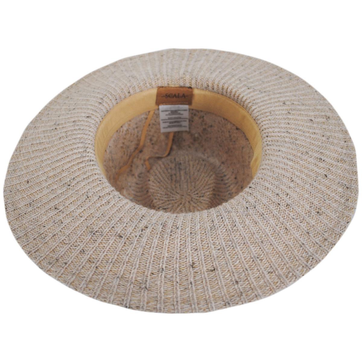 Scala | Arana Cable Knit Fedora Hat | 106420 | under | OATMEAL