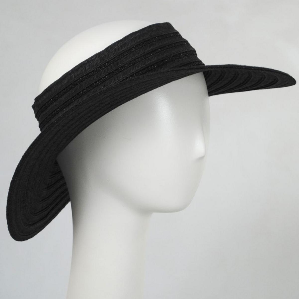 Physician Endorsed | Maddie Toyo Straw Crownless Hat | 102680 | profile | BLACK