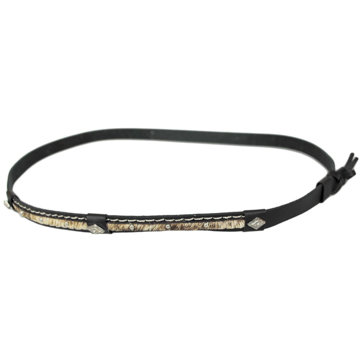 Scala | Cow Hair & Hide with Concho & Studs Leather Hat Band | 602108 | lead | BROWN