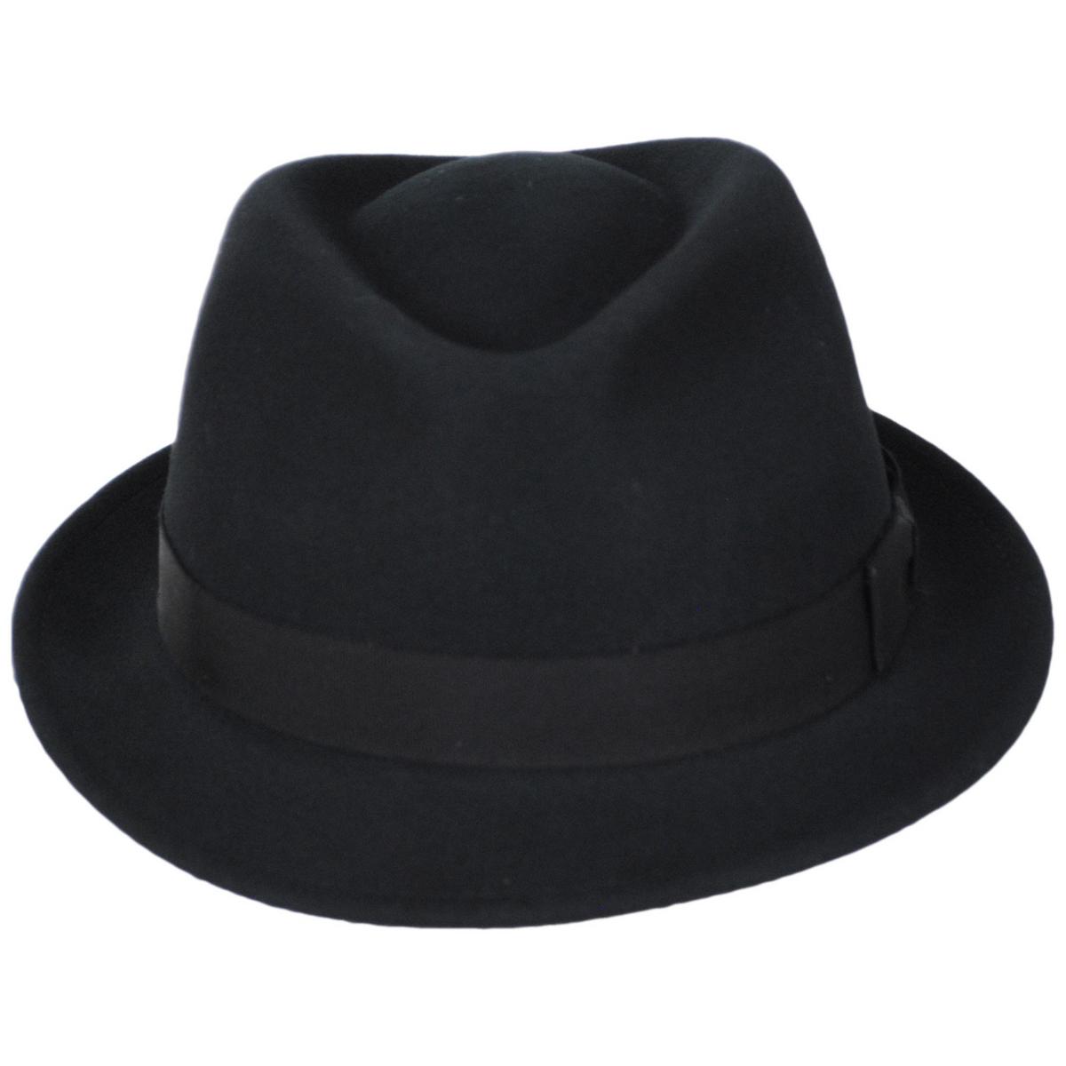 Bailey 1922 | Wynn Wool LiteFelt Fedora Hat | 130048 | front | BLACK
