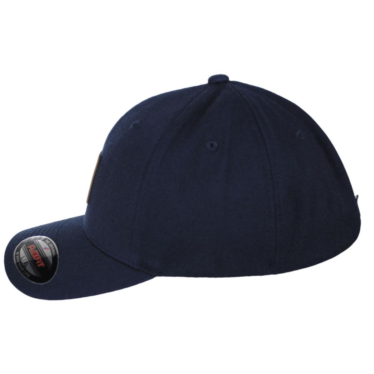 Kangol | Leather Patch Flexfit Fitted Baseball Cap | 201125 | profile | NAVY