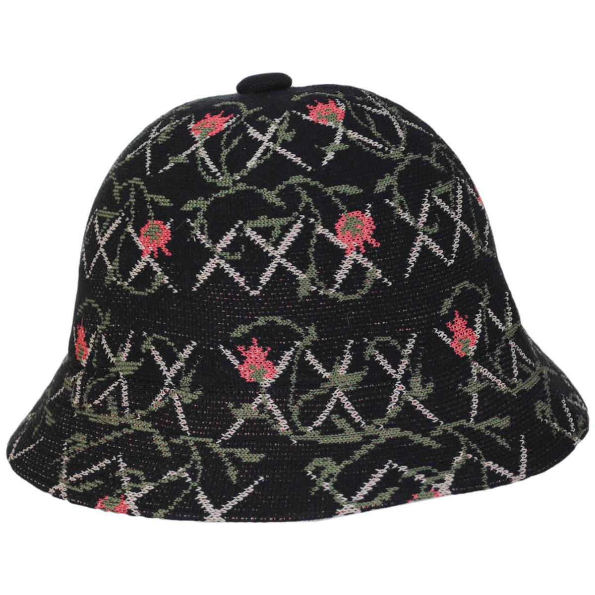 Kangol | Tapestry Jacquard Knit Casual Bucket Hat | 185820 | profile | BLACK FLORAL