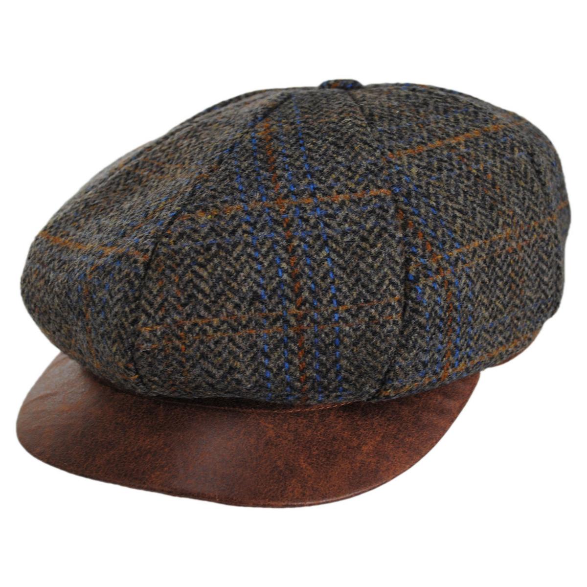Scala | Finnbar Wool Blend Tweed Newsboy Cap | 160172 | lead | BROWN