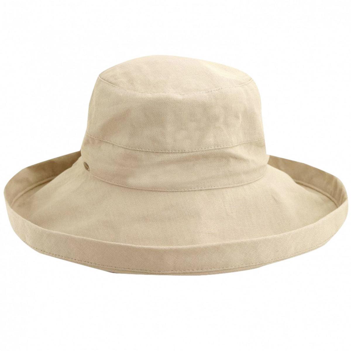 Scala | Lanikai Cotton Sun Hat | 106374 | front | TAUPE