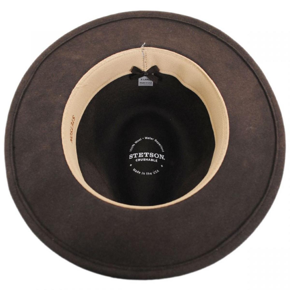 Stetson | Cromwell Crushable Wool Felt Fedora Hat | 130699 | under | MINK