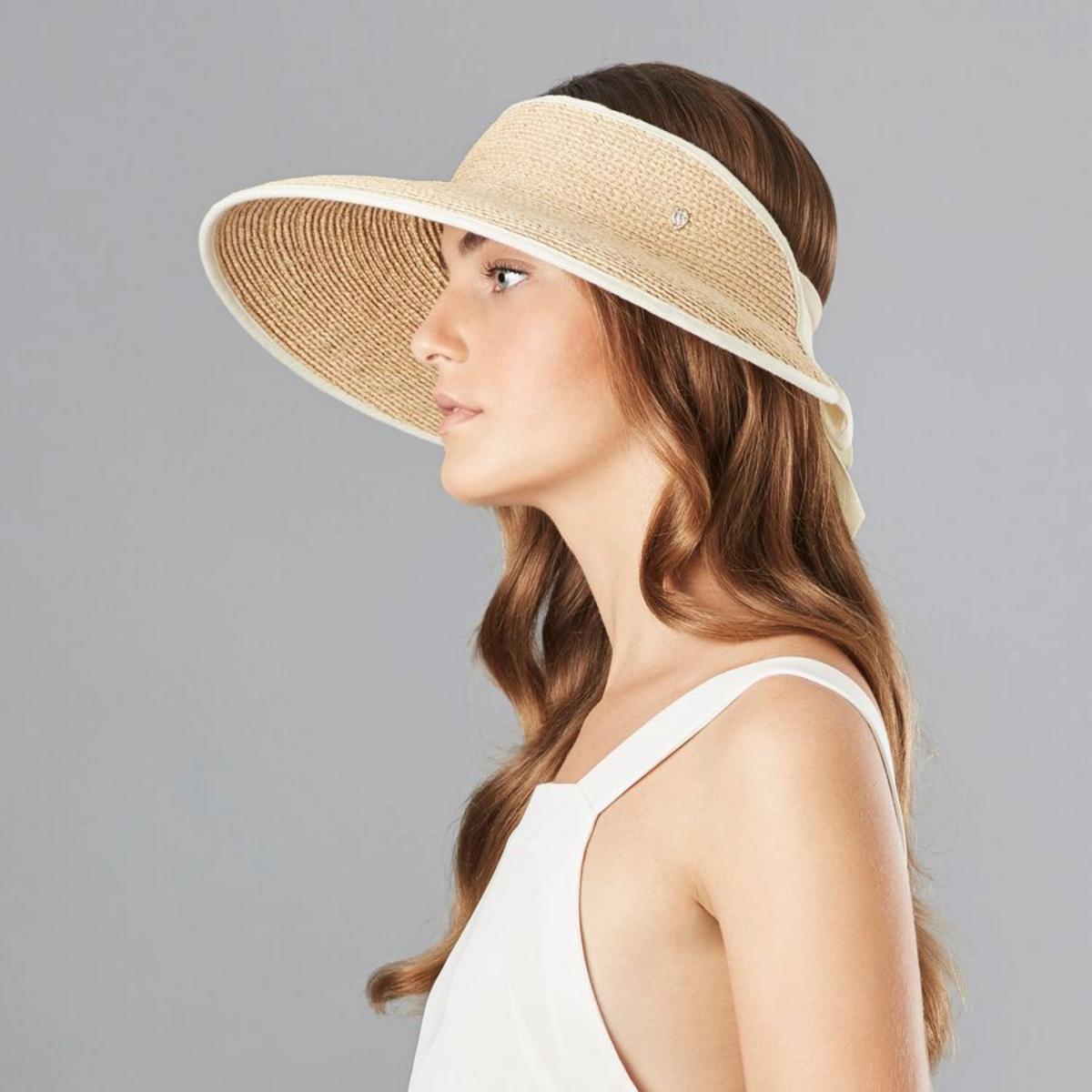 Helen Kaminski | Mai Raffia Straw Braid Visor | 197200 | front | NATURAL/SAND