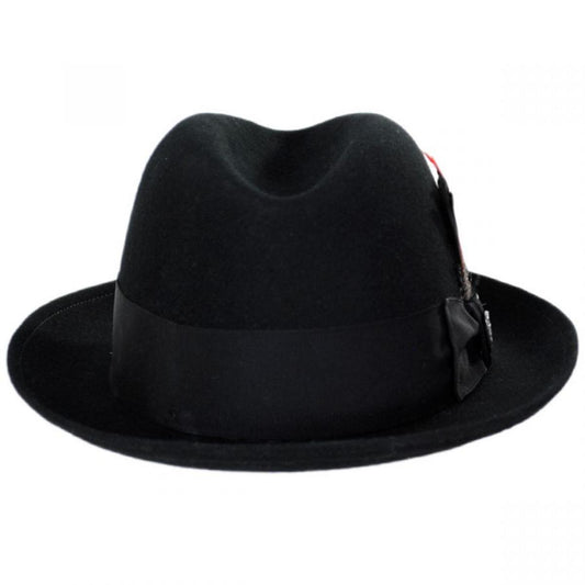 Dobbs | Randall Wool Felt Fedora Hat | 130716 | front | BLACK