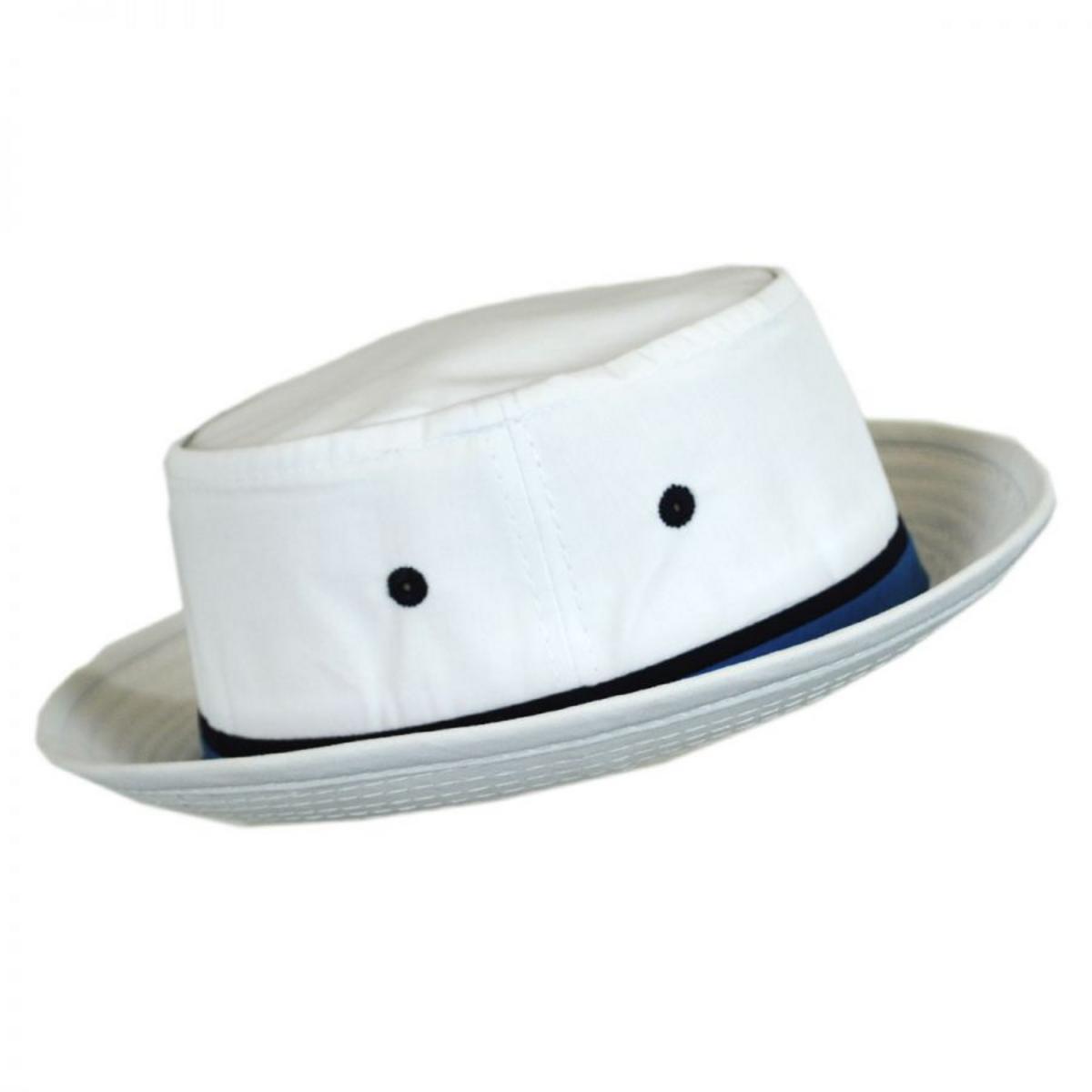 Dorfman Pacific | Classic Roll Up Cotton Bucket Hat | 185102 | profile | WHITE