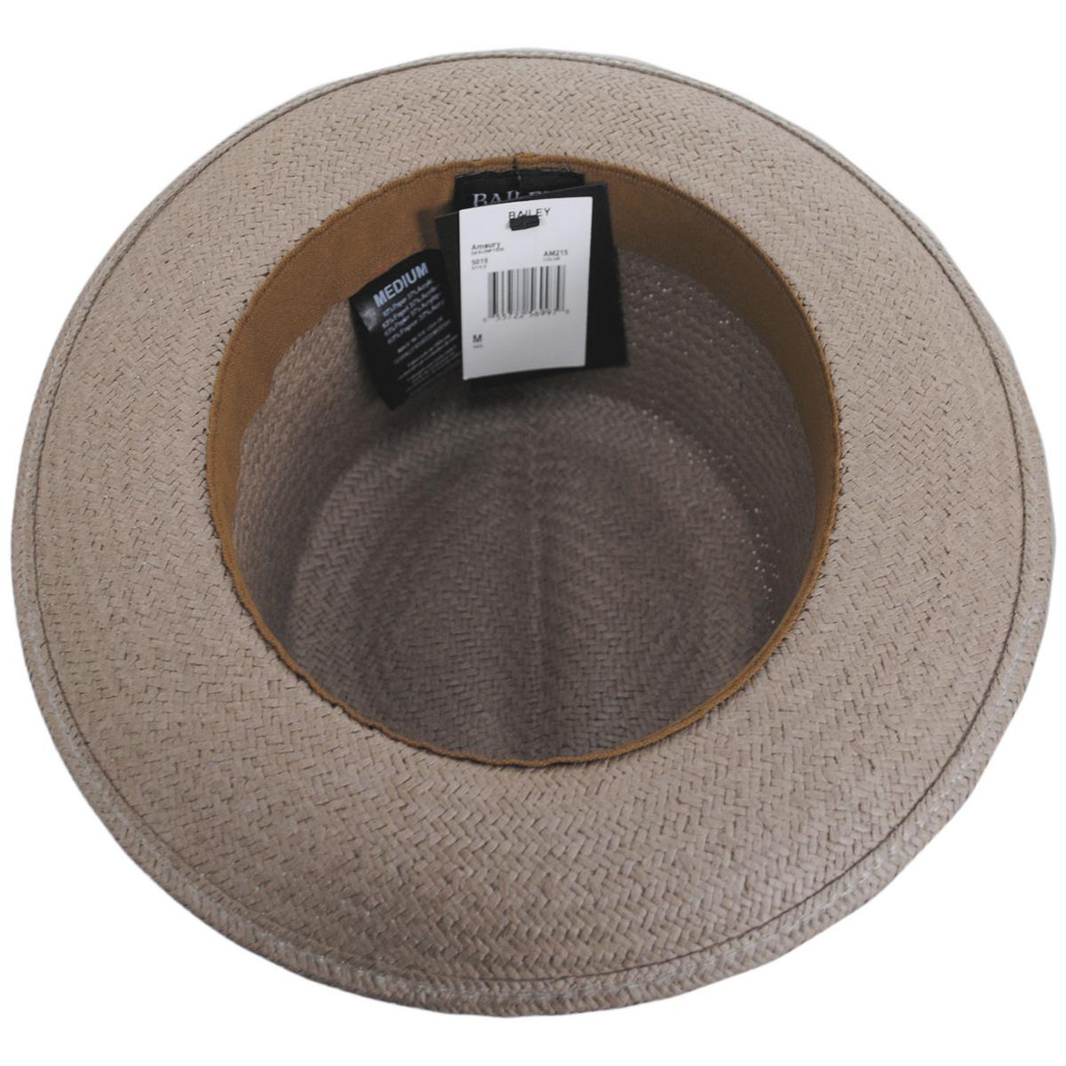Bailey 1922 | Amaury Raindura Straw Fedora Hat | 127928 | under | AMPHORA