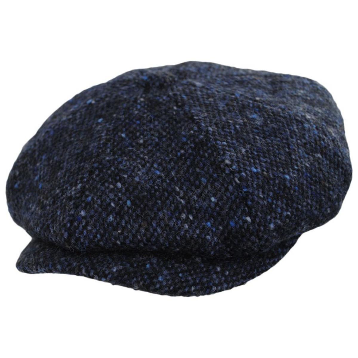 Jaxon & James | Donegal Tweed Glenborin Marl Newsboy Cap | 170018 | lead | BLACK/BLUE