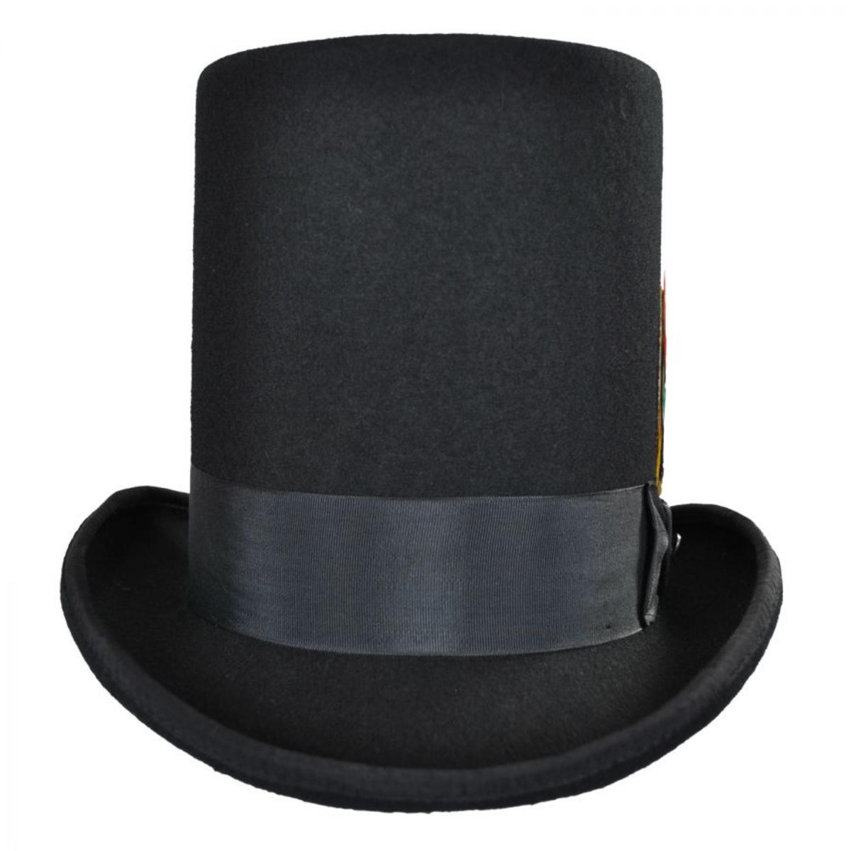 Jaxon Hats | Stovepipe Wool Felt Top Hat | 193903 | profile | BLACK