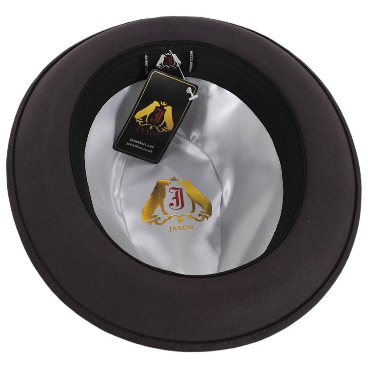 Jaxon Hats | Donny Fur Felt Fedora Hat | 132071 | under | GRAY