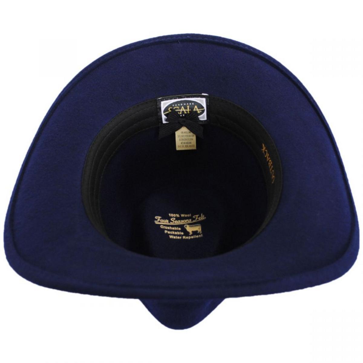 Scala | Dakota Wool Crushable Outback Hat | 130443 | under | NAVY