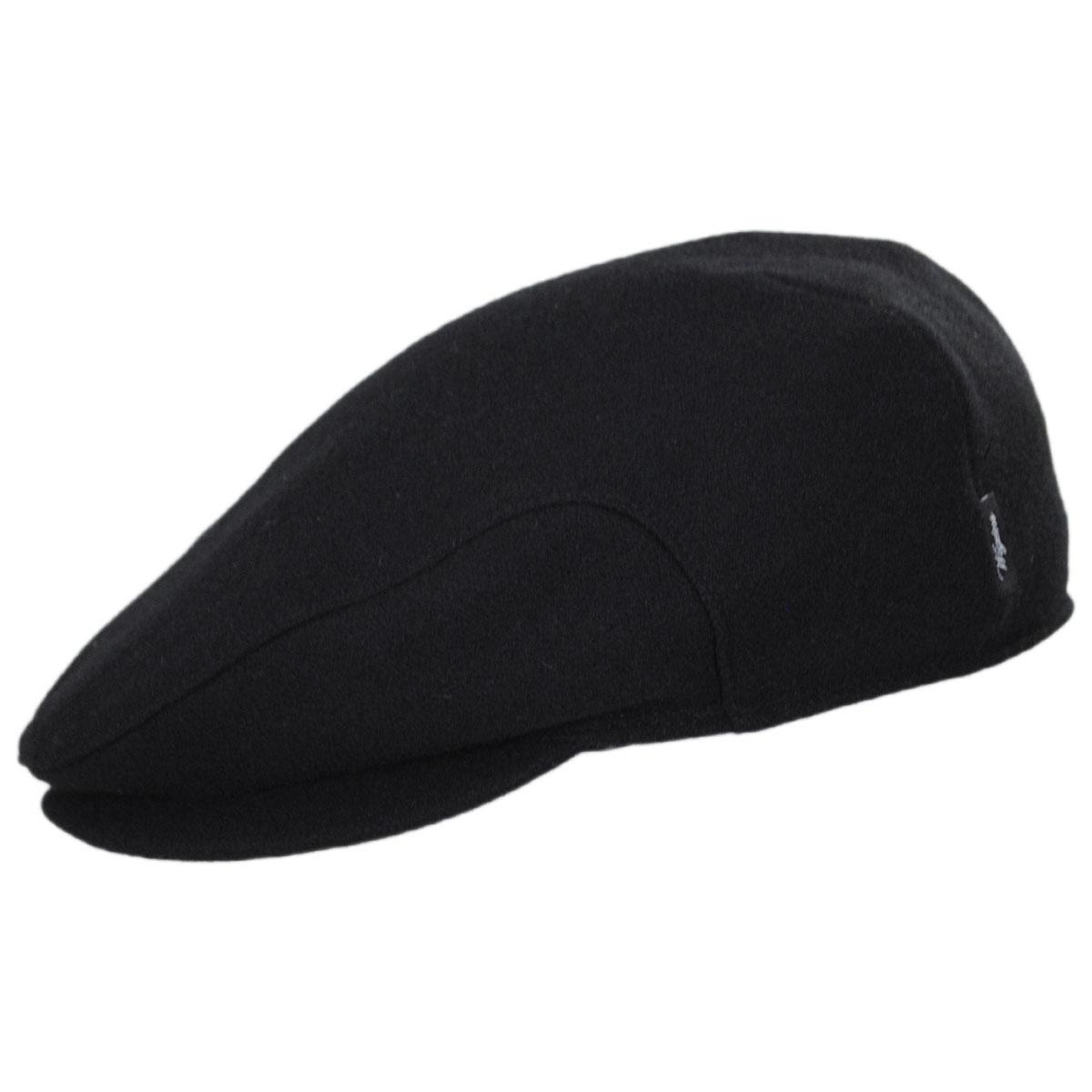 Wigens Caps | Melton Wool Earflap Ivy Cap | 161907 | profile | BLACK
