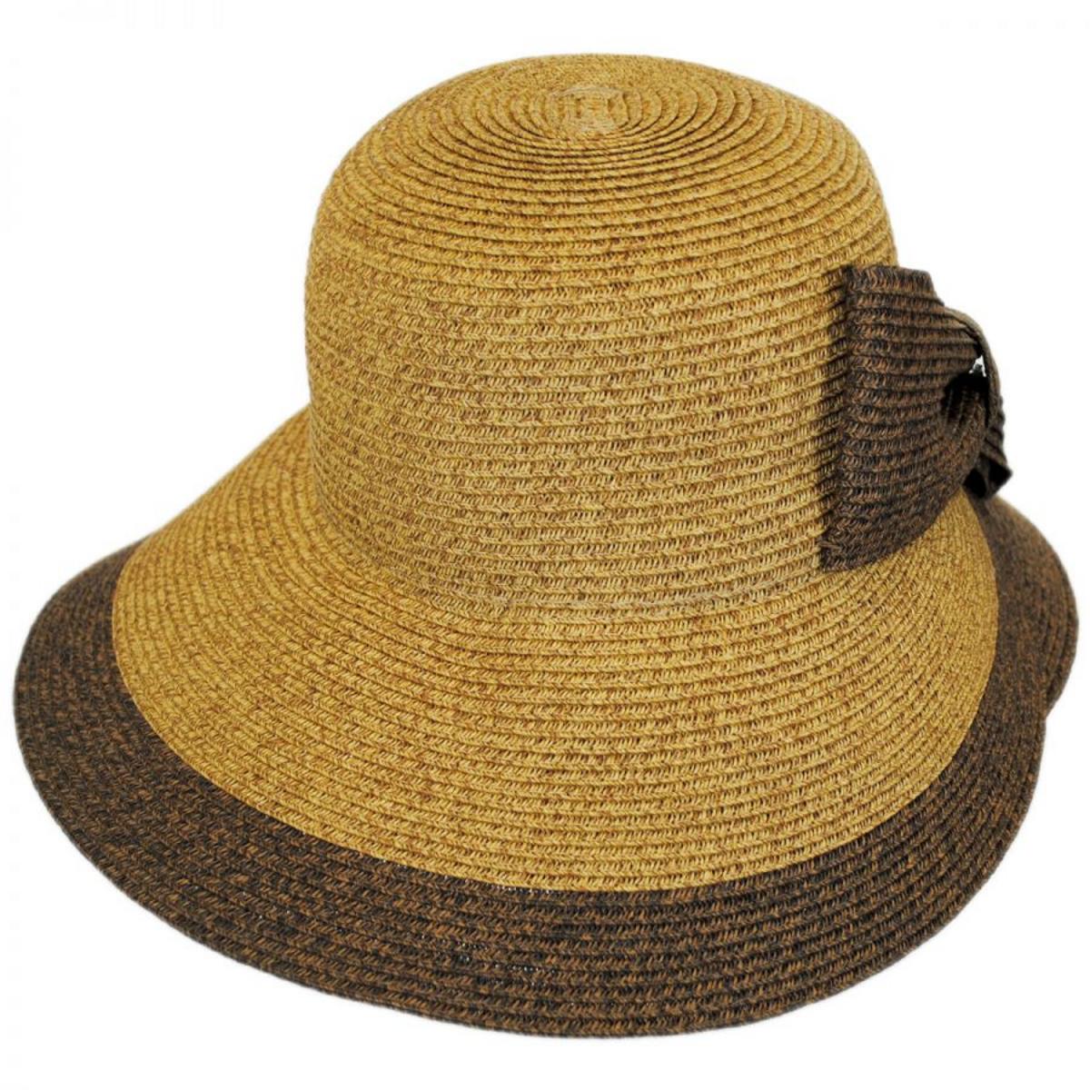 Overlap Brim and Bow Toyo Straw Sun Hat