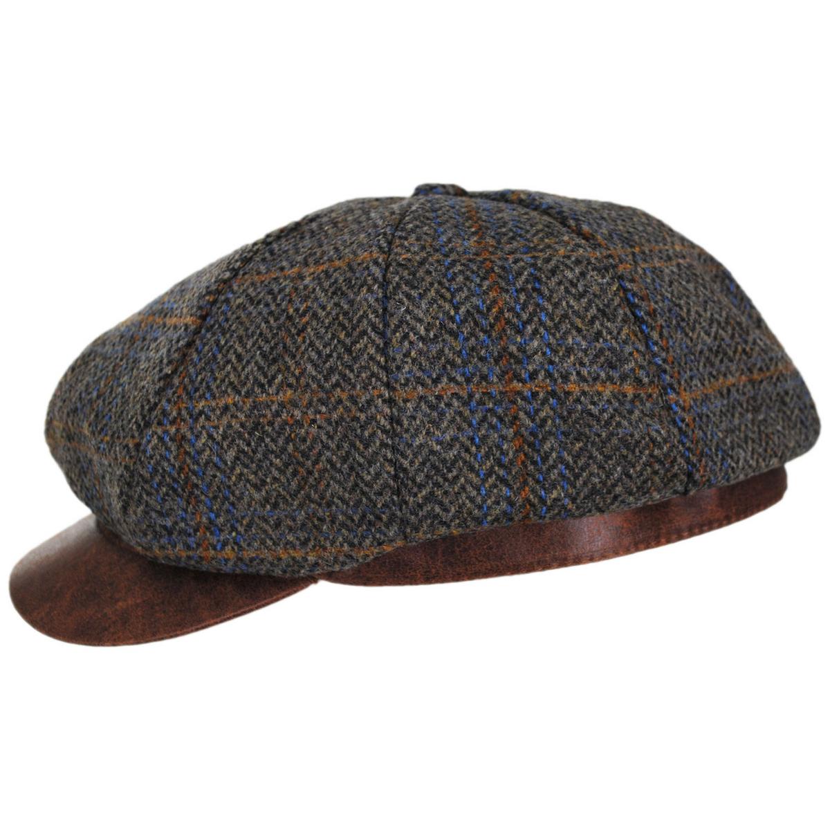 Scala | Finnbar Wool Blend Tweed Newsboy Cap | 160172 | profile | BROWN