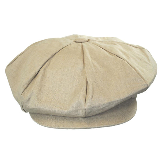 Jaxon Hats | Wholesale Linen Big Apple Cap B2B Pre-Pack | B2B167736 | front | NATURAL