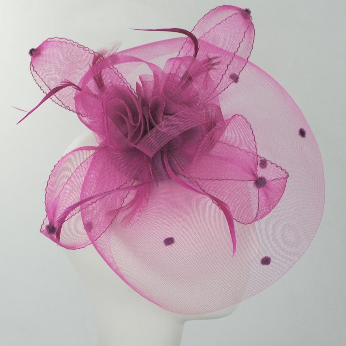 Kathy Jeanne | Voile Horsehair Mesh Fascinator Hat | 122431 | profile | FUCHSIA