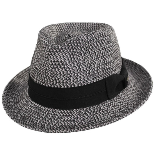 Scala | Marton Toyo Straw Fedora Hat | 126093 | lead | BLACK