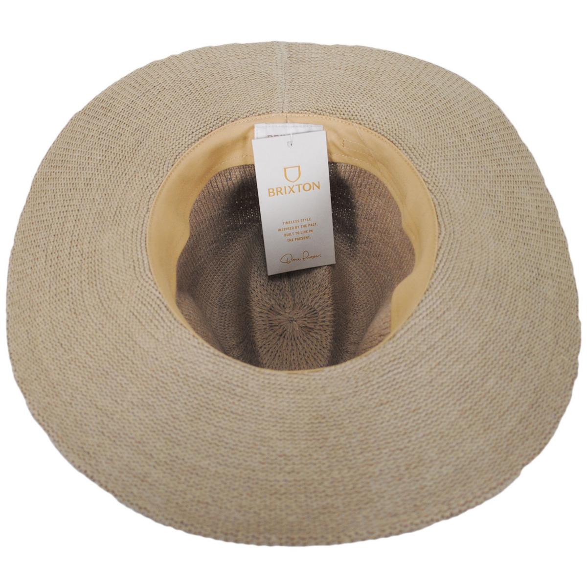 BRIXTON HATS | Lyons Cotton Knit Pattern Fedora Hat | 107409 | under | LIGHT TAN/LIGHT TAN