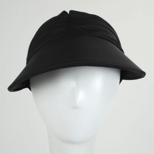 Cappelli | Ruched Crown Swim Visor | 195015 | front | BLACK