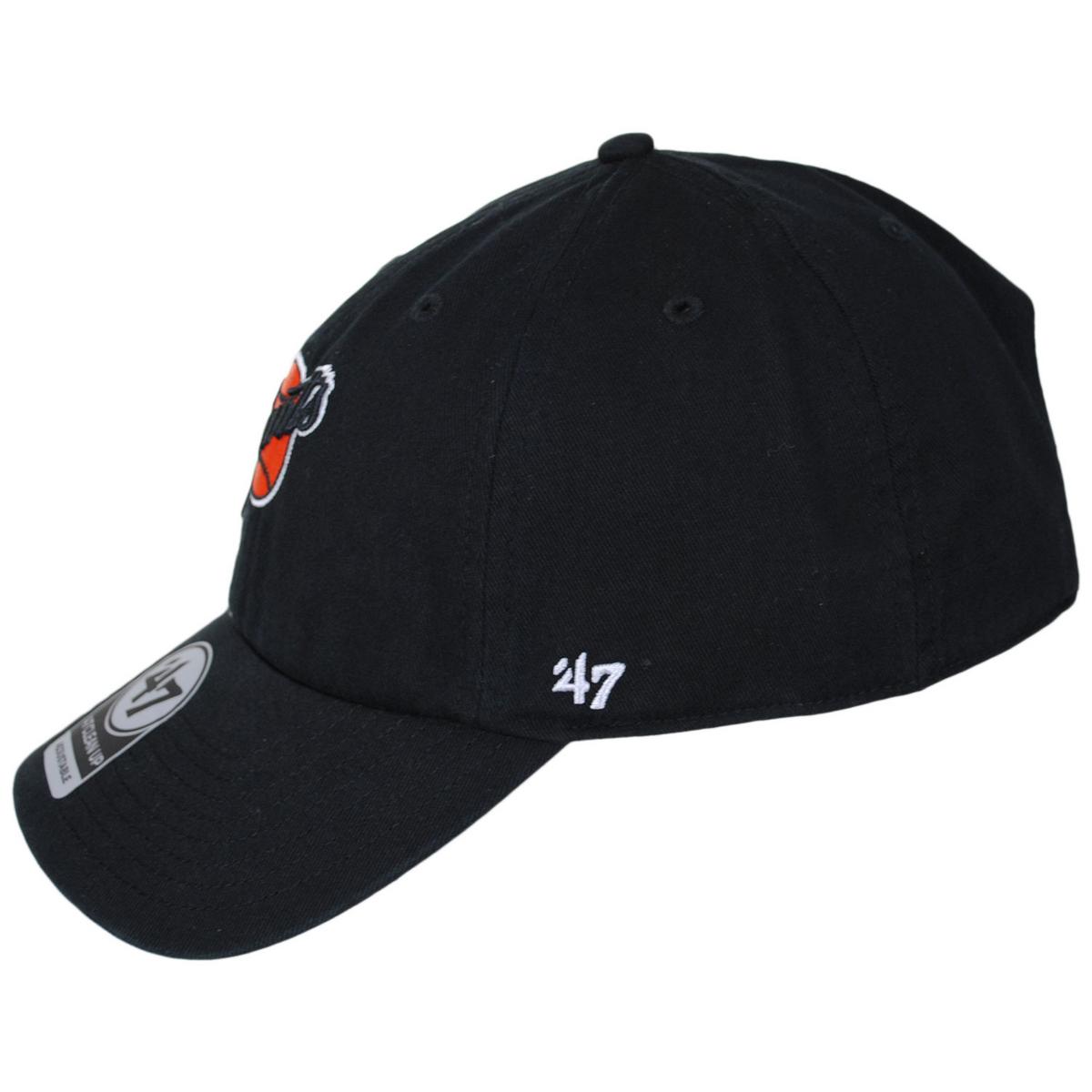 47 Brand | San Francisco Giants MLB Clean Up Strapback Baseball Cap Dad Hat | 203102 | profile | BLACK/ORANGE