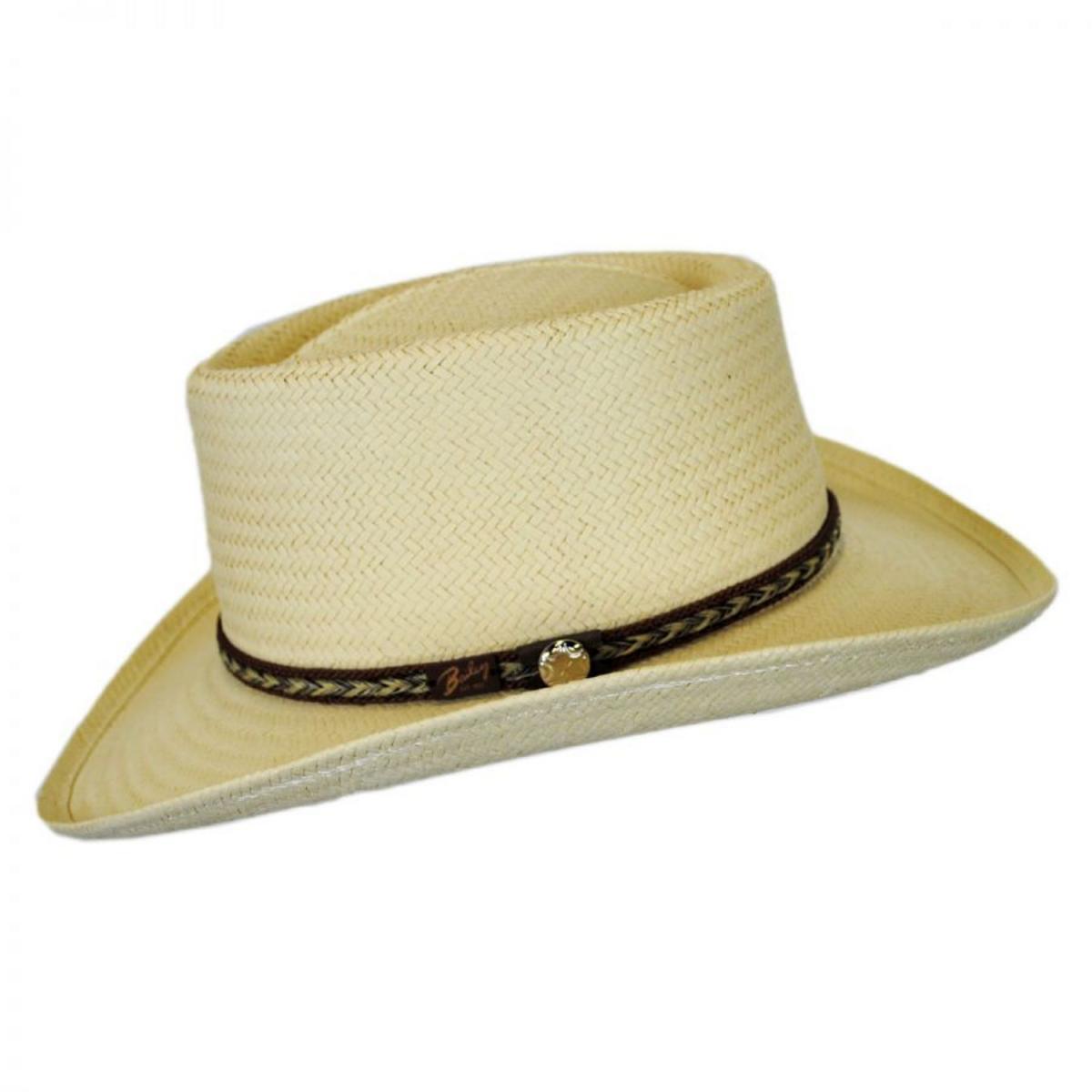 Bailey 1922 | Rockett Raindura Straw Gambler Hat | 127780 | profile | TAN
