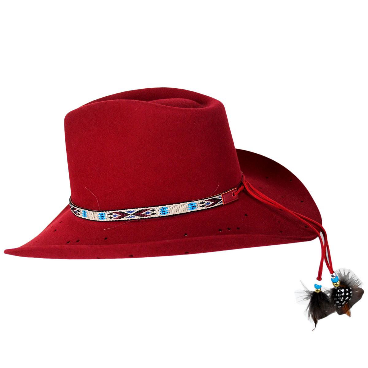 Charlie 1 Horse | Wild Horses Wool Felt Western Hat | 124967 | profile | RED