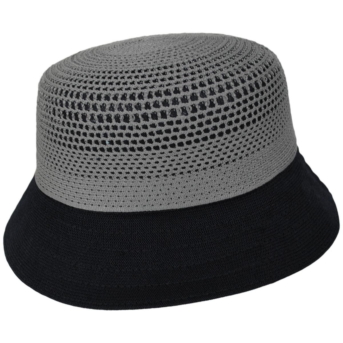 Kangol | Double Mesh Tropic Lahinch Bucket Hat | 185831 | profile | WARM GREY/BLACK