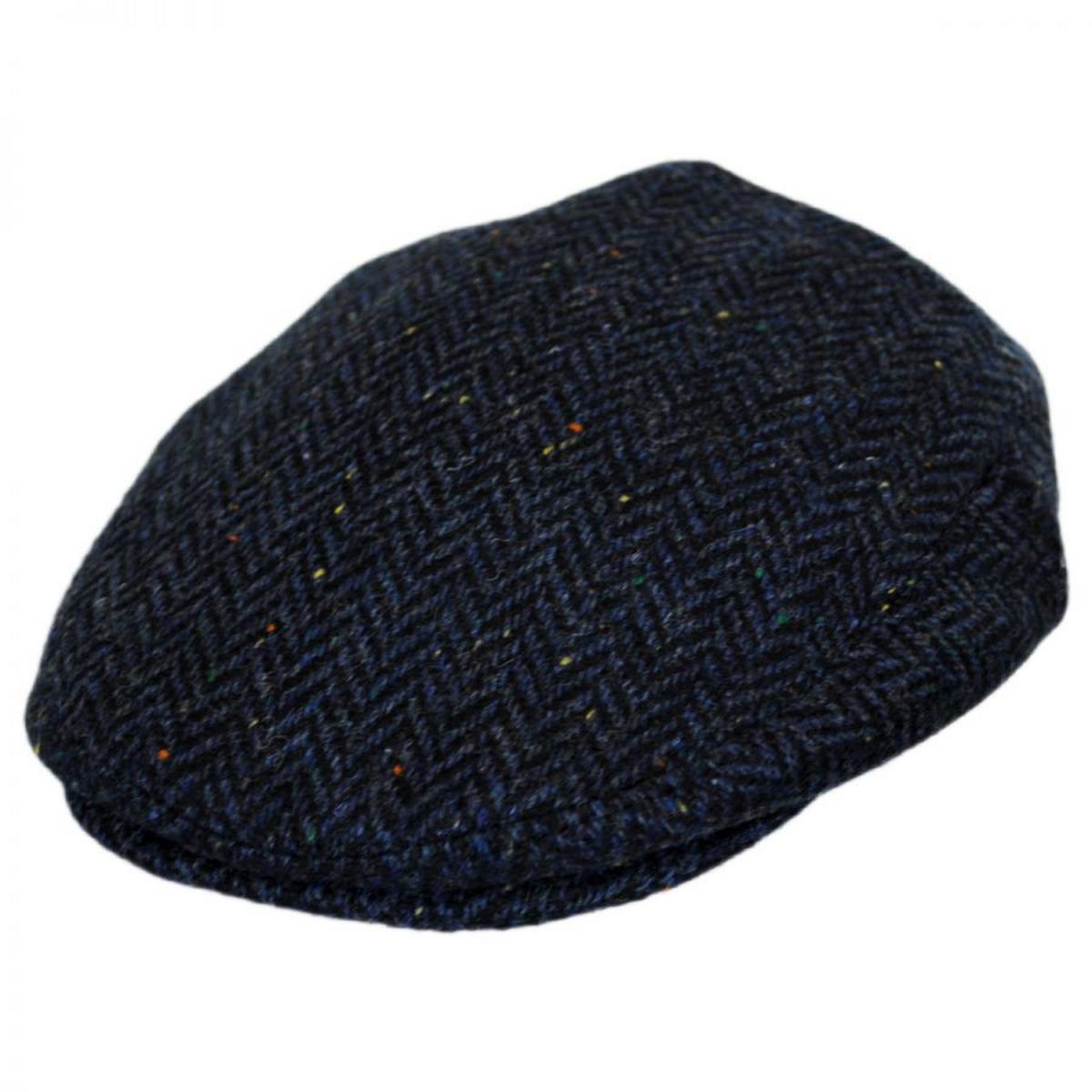 Jaxon Hats | Cambridge Herringbone Wool Ivy Cap | 167766 | lead | NAVY BLUE