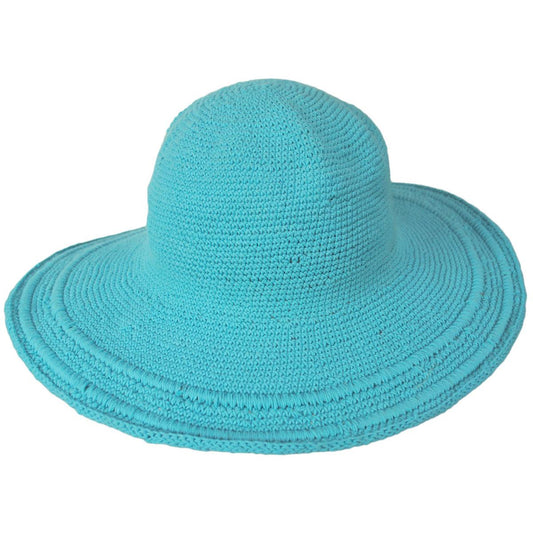 San Diego Hat Company | Bali Cotton Crochet Sun Hat | 108934 | front | AQUAMARINE