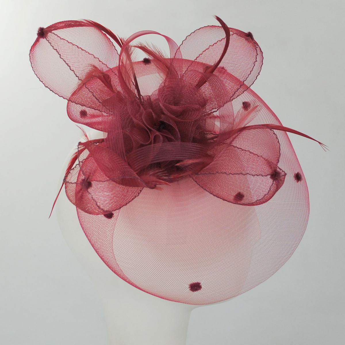 Kathy Jeanne | Voile Horsehair Mesh Fascinator Hat | 122431 | profile | WINE