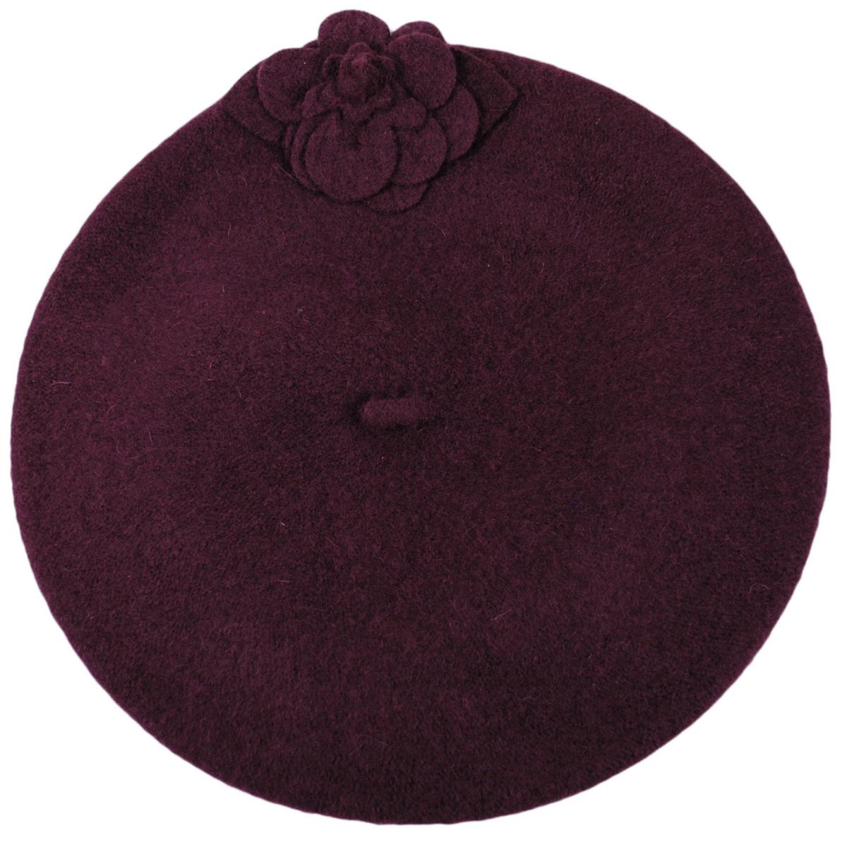 San Diego Hat Company | Fleur Wool Beret | 151613 | profile | BERRY