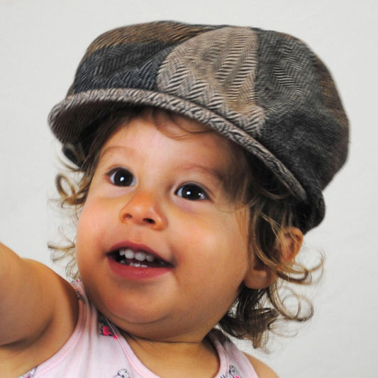 Jaxon Hats | Baby Herringbone Patchwork Wool Blend Newsboy Cap | 512107 | lsfone | MULTI