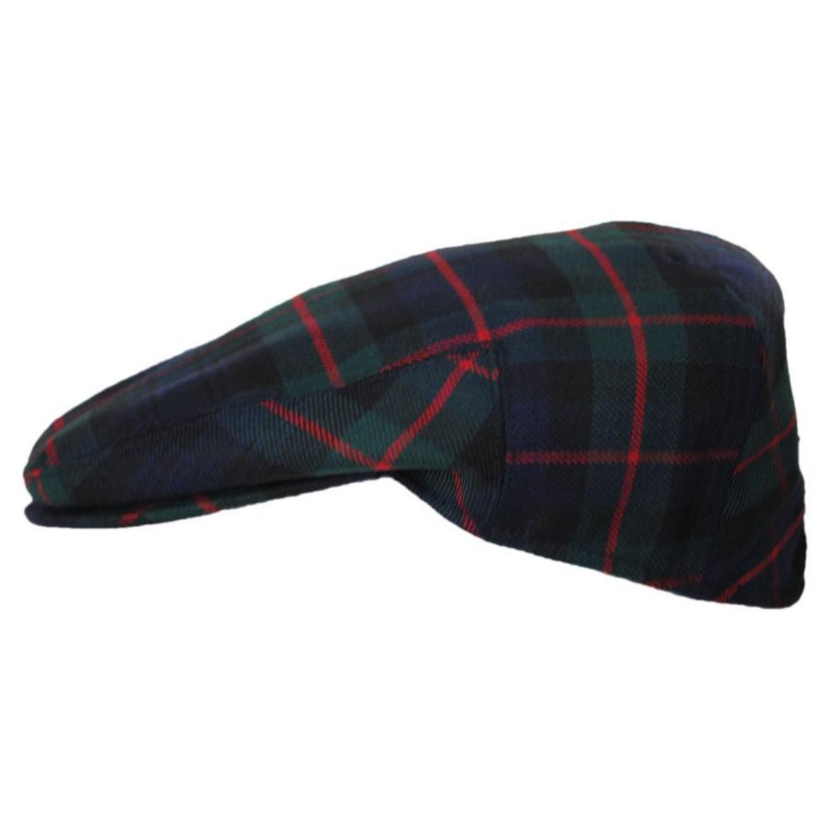 Baskerville Hat Company | Pelham Plaid Wool Ivy Cap | 167662 | profile | GREEN/BLACK