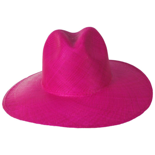 3 Regions Trade Co. | Ranchero Panama Straw Fedora Hat | 105701 | front | FUCHSIA