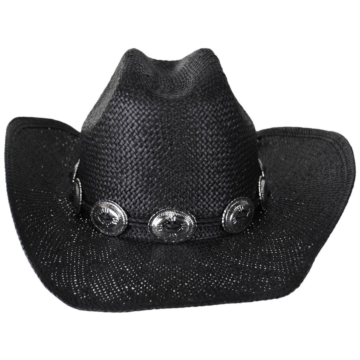 San Diego Hat Company | Shiloh Toyo Straw Western Hat | 103695 | front | BLACK