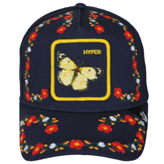 Goorin Bros | Hyper Floral Mesh Trucker Snapback Baseball Cap | 200695 | front | NAVY