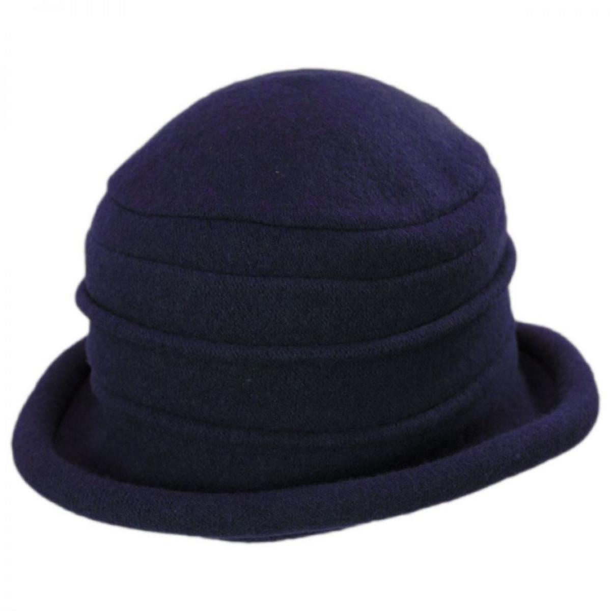 Scala | Packable Wool Cloche Hat | 106342 | lead | NAVY
